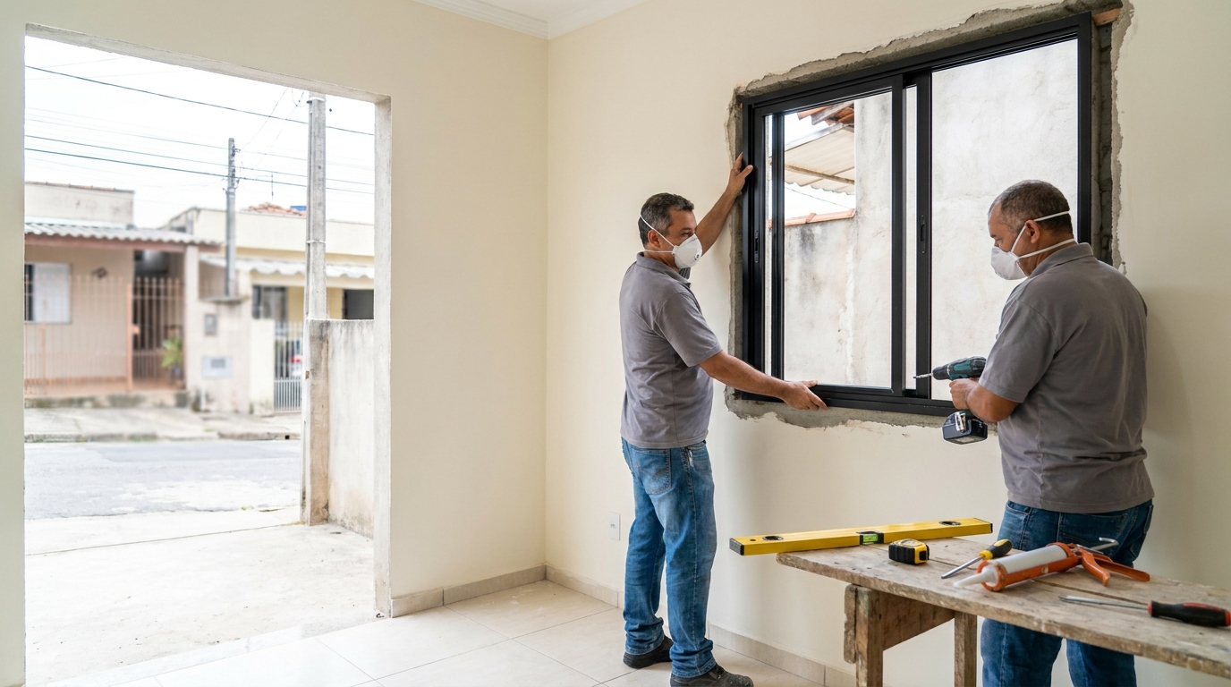 Esquadria de alumínio preta em Bauru-SP